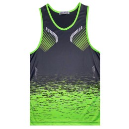 Large supply of gradient vest tracksuit suit round neck design fluorescent green edging track and field sportswear suit SKTAFC008 Large supply of gradient vest tracksuit suit round neck design fluorescent green edging track and field sportswear suit SKTAFC008